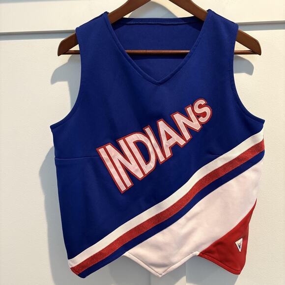 Varsity Spirit Fashions Cheerleading Top Womens 42 Blue Red Indians Made USA - Picture 1 of 12